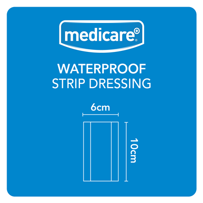 MEDICARE WATERPROOF STRIP 6CM X 10CM (DISPLAY OF 10)