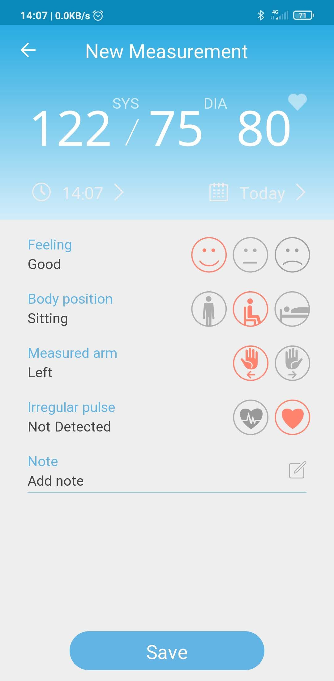 Blood Pressure Monitor Measurement Settings