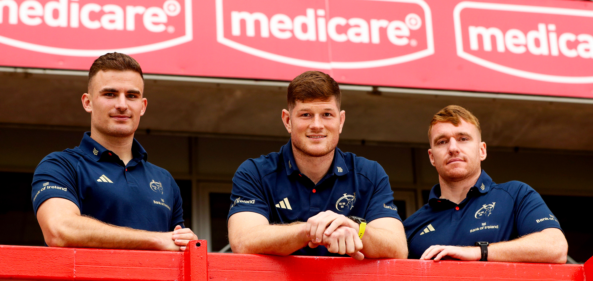 Munster Rugby players promoting the Medicare brand with Fleming Medical