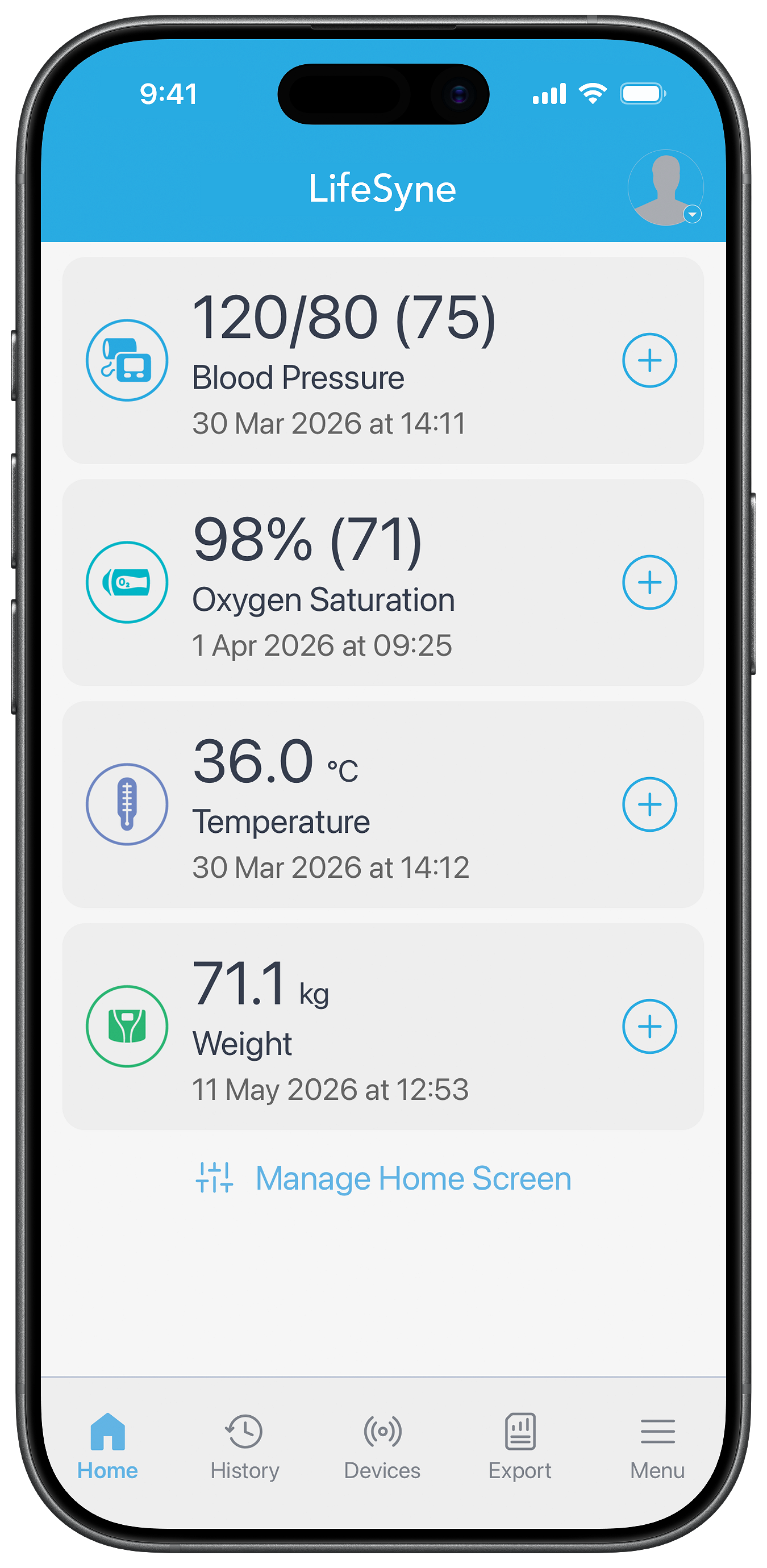LifeSyne App Mock
