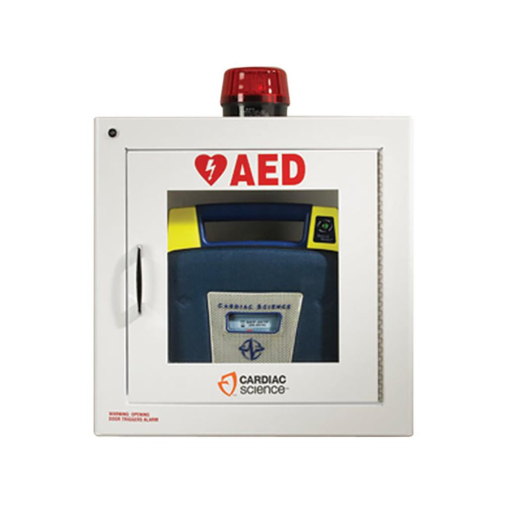 POWERHEART AED CABINET & STROBE LIGHT ALARM SECURITY ENABLE