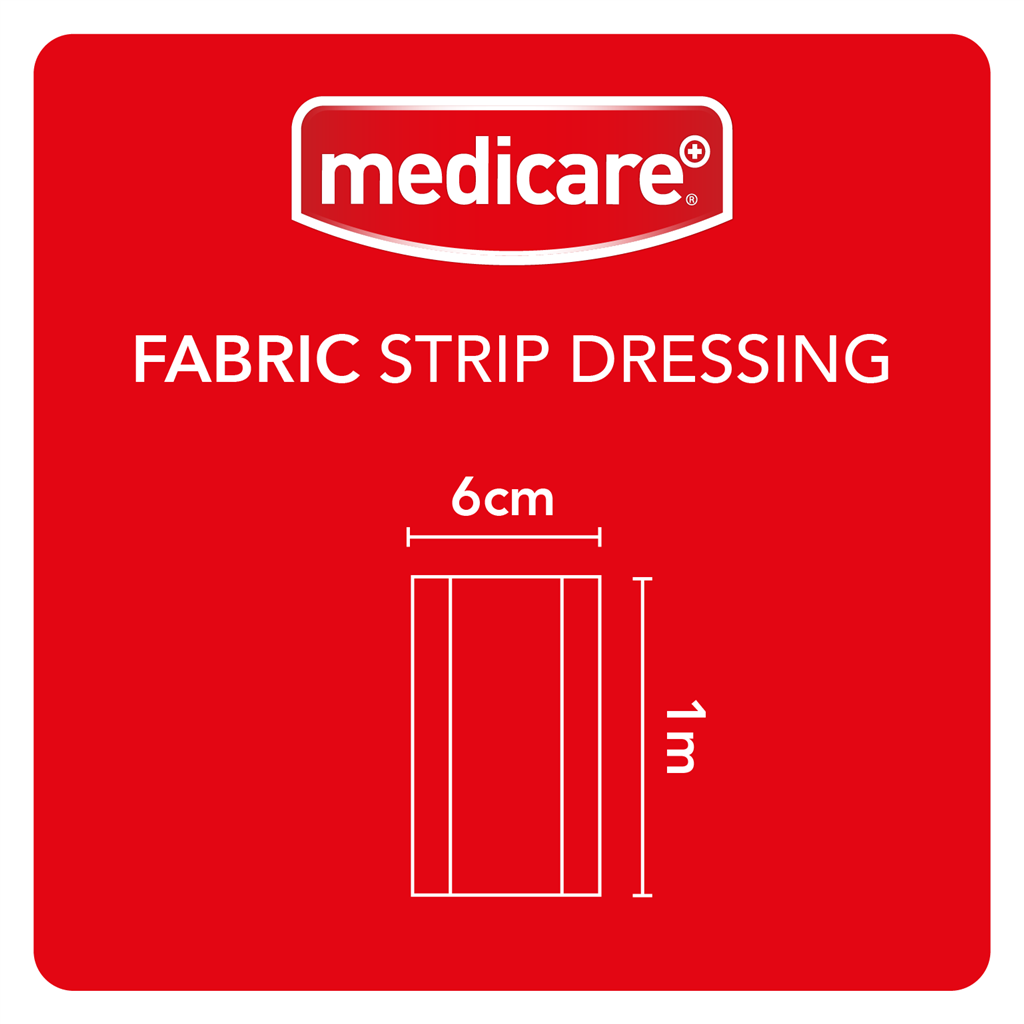 MEDICARE FABRIC STRIP 1M X 6CM (DISPLAY OF 10)