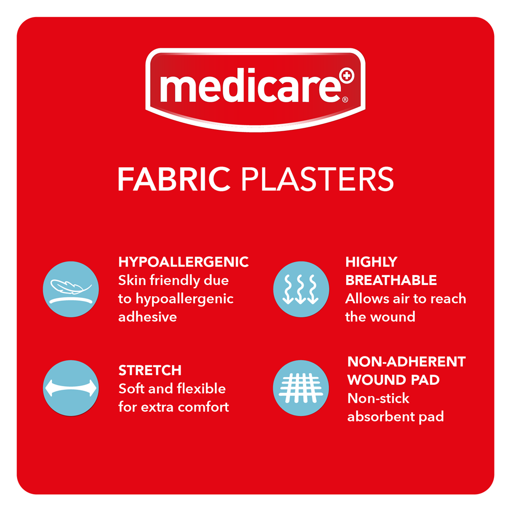 MEDICARE FABRIC PLASTERS 30'S (DISPLAY OF 10)