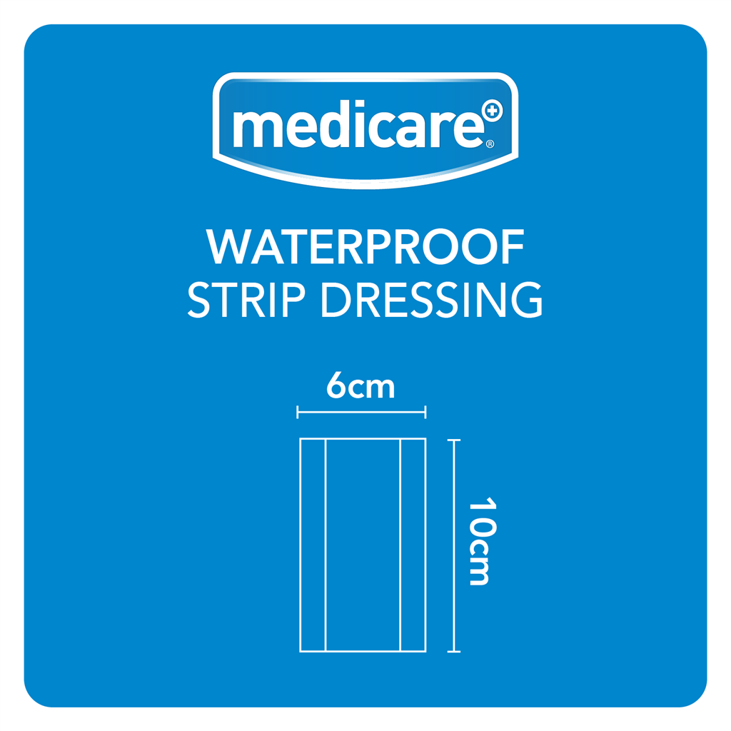 MEDICARE WATERPROOF STRIP 6CM X 10CM (DISPLAY OF 10)