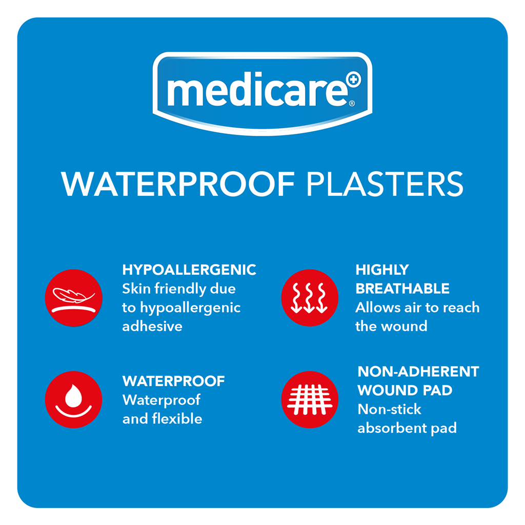 MEDICARE WATERPROOF PLASTERS 30'S (DISPLAY OF 10)