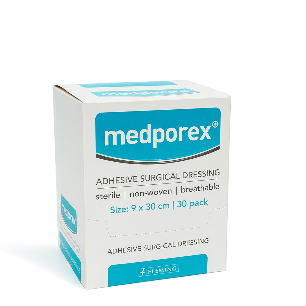 MEDPOREX ADHESIVE SURGICAL DRESSING 9X30CM (BOX OF 30)