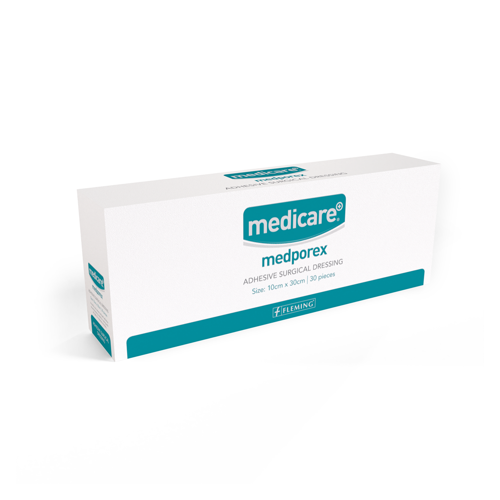 MEDPOREX ADHESIVE SURGICAL DRESSING 10X30CM (BOX OF 30)