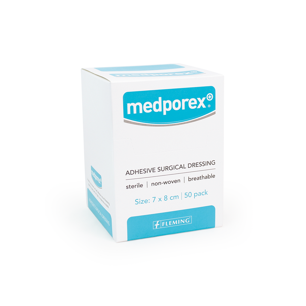 MEDPOREX ADHESIVE SURGICAL DRESSING 7X8CM (BOX OF 50)