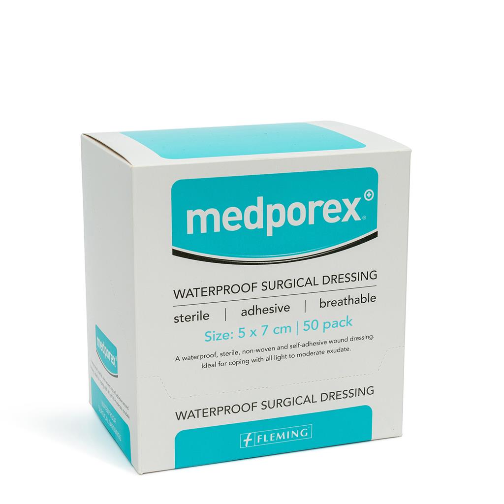 MEDPOREX WATERPROOF SURGICAL DRESSING 5X7CM (BOX OF 50)