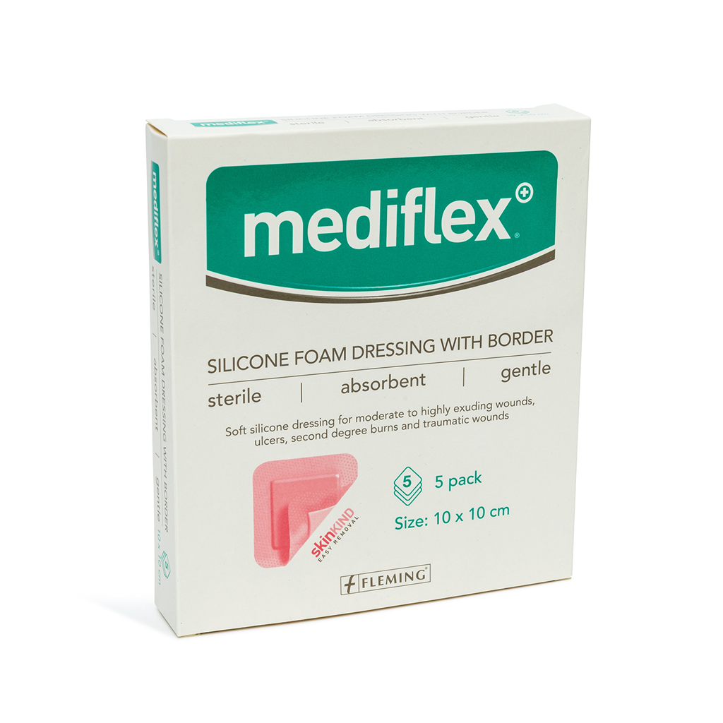 MEDIFLEX SILICONE FOAM DRESSING 10CM X 10CM (BOX OF 5)