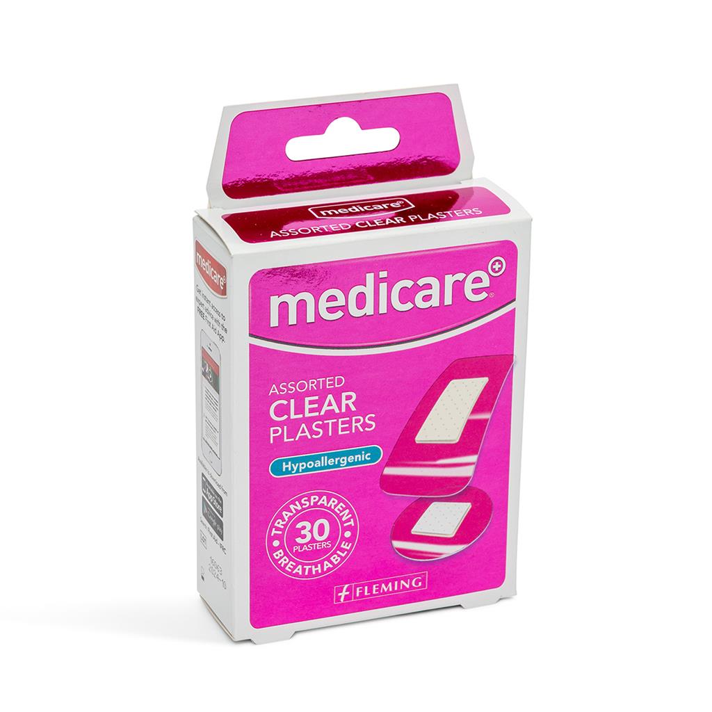 MEDICARE ASSORTED TRANSPARENT PLASTERS 30'S (DISPLAY OF 10)