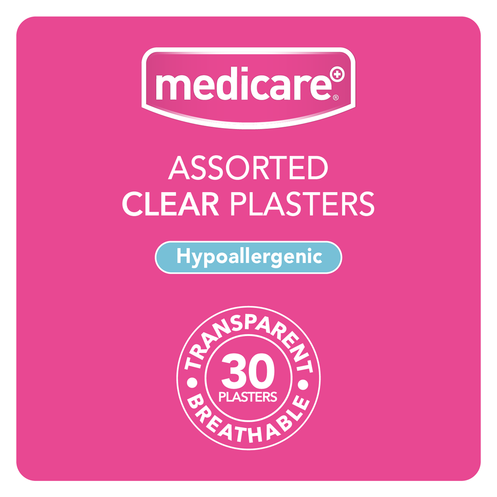 MEDICARE ASSORTED TRANSPARENT PLASTERS 30'S (DISPLAY OF 10)