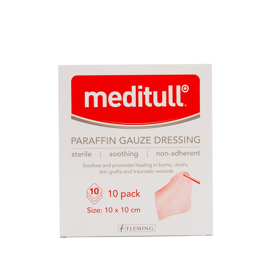 MEDITULL PARAFIN GAUZE DRESSING 10*10CM (BOX OF 10)