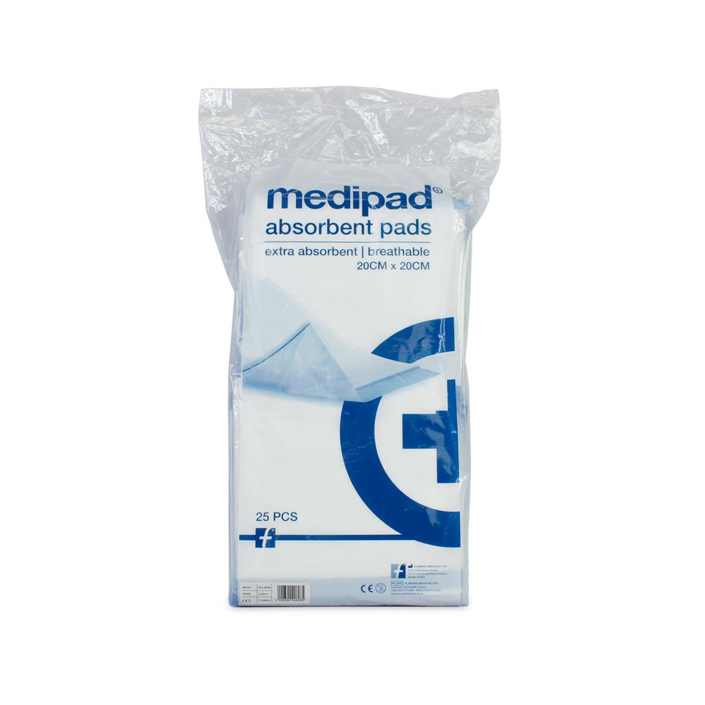 MEDIPAD NON-STERILE ABSORBENT PAD 20 X 20CM (BOX OF 25)