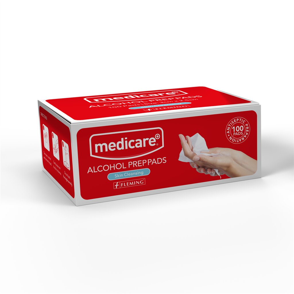 MEDICARE ALCOHOL PREP PADS 3CM X 2.5CM 100'S