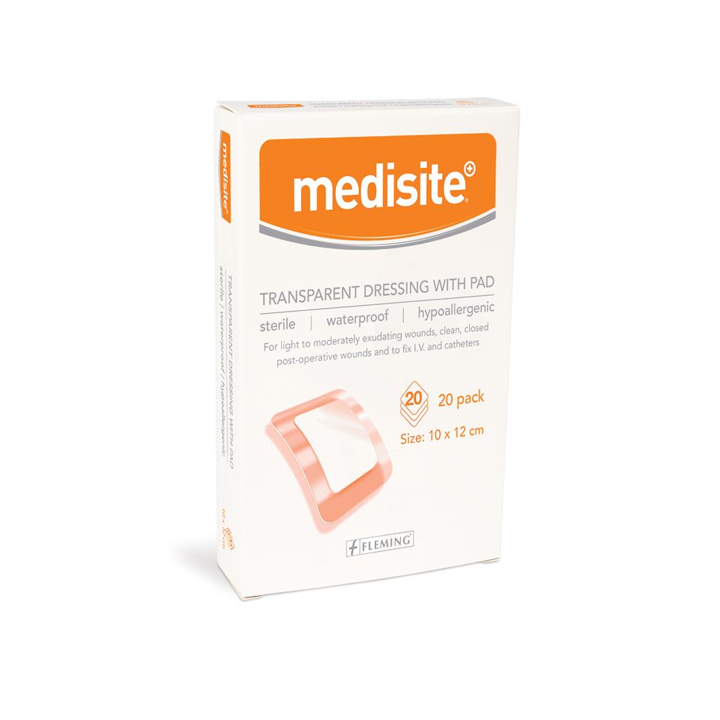 MEDISITE TRANSPARENT ISLAND DRESSING 10 X 12CM (BOX OF 20)