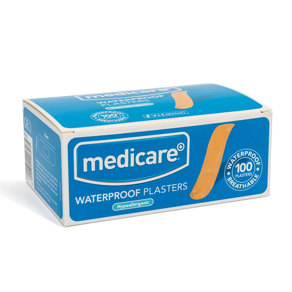 MEDICARE WATERPROOF PLASTERS 19X72MM 100's