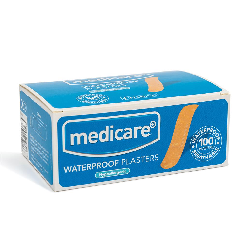 MEDICARE WATERPROOF PLASTERS 19X72MM 100's