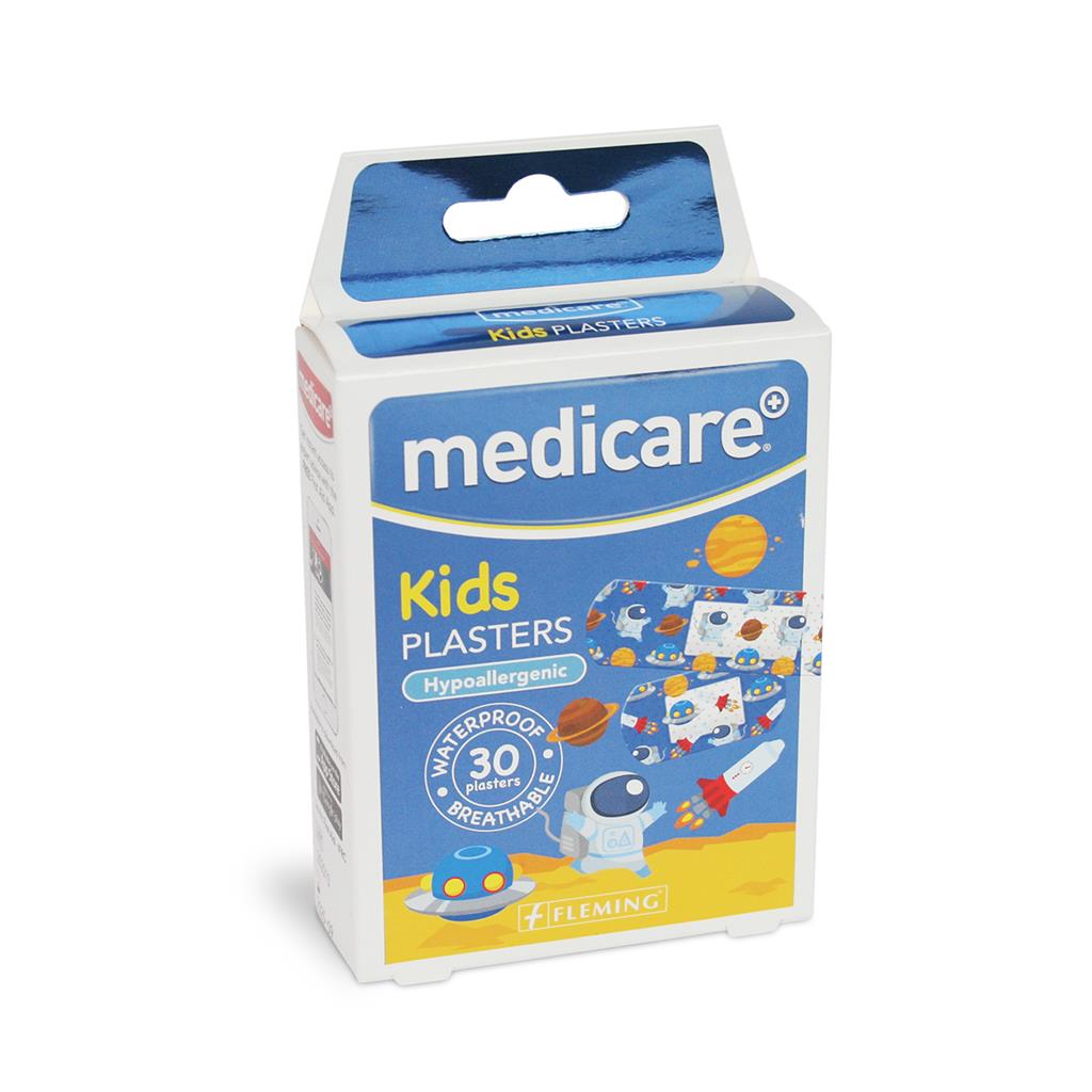 MEDICARE WATERPROOF KIDS PLASTERS 30`S (FUN SPACESHIP) (DISPLAY OF 10)