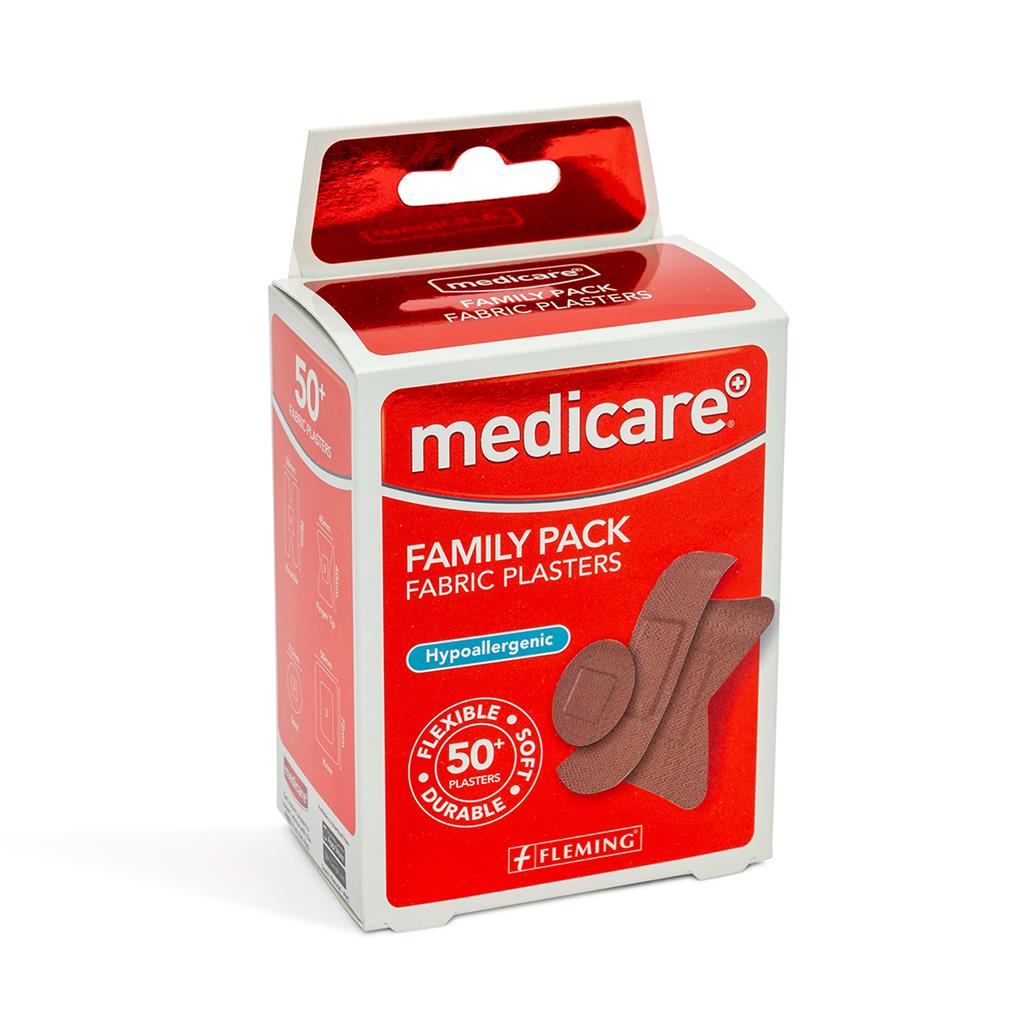 MEDICARE FABRIC PLASTERS FAMILY PACK OF 50'S (DISPLAY OF 6)