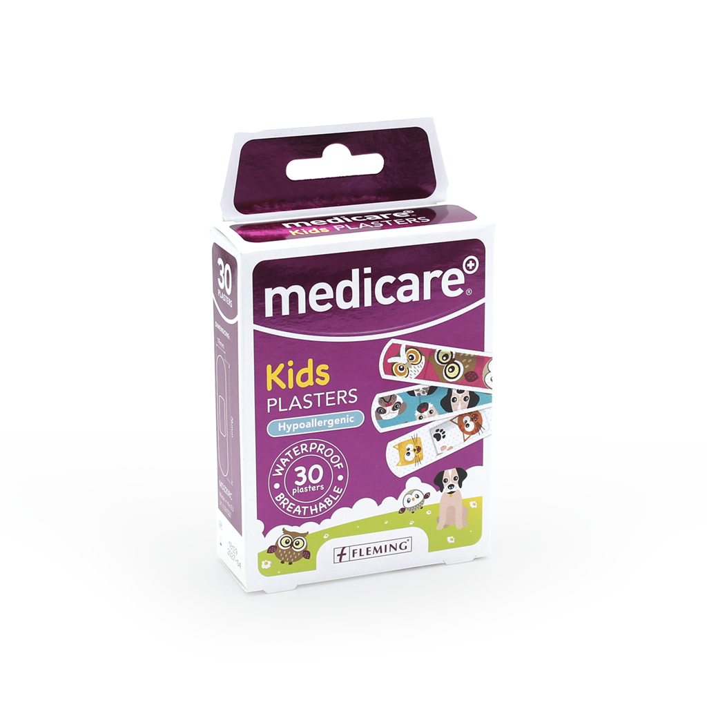 MEDICARE WATERPROOF KIDS PLASTERS 30`S (PETS)(DISPLAY OF 10)