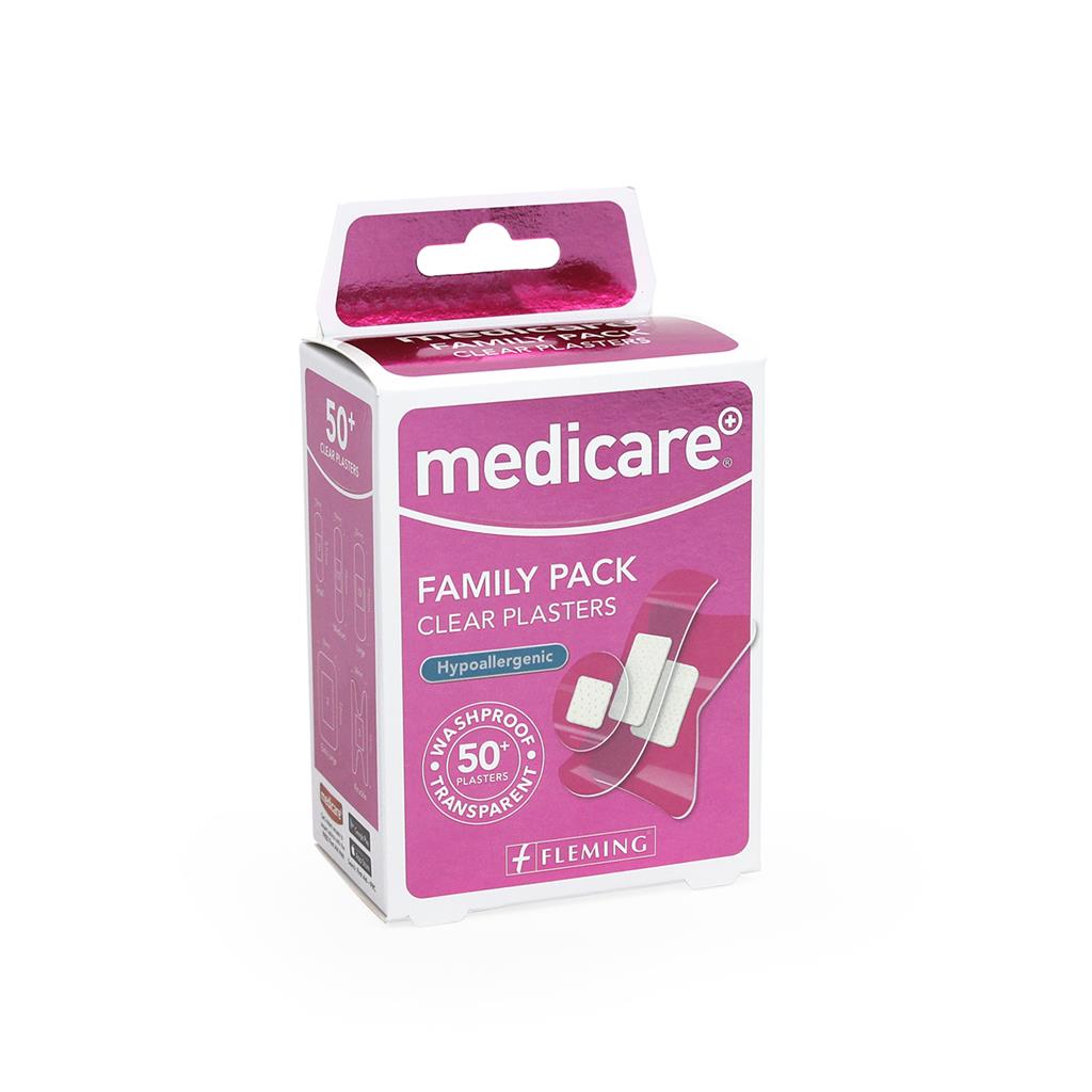 MEDICARE TRANSPARENT PLASTERS FAMILY PACK OF 50’S (DISPLAY OF 6)