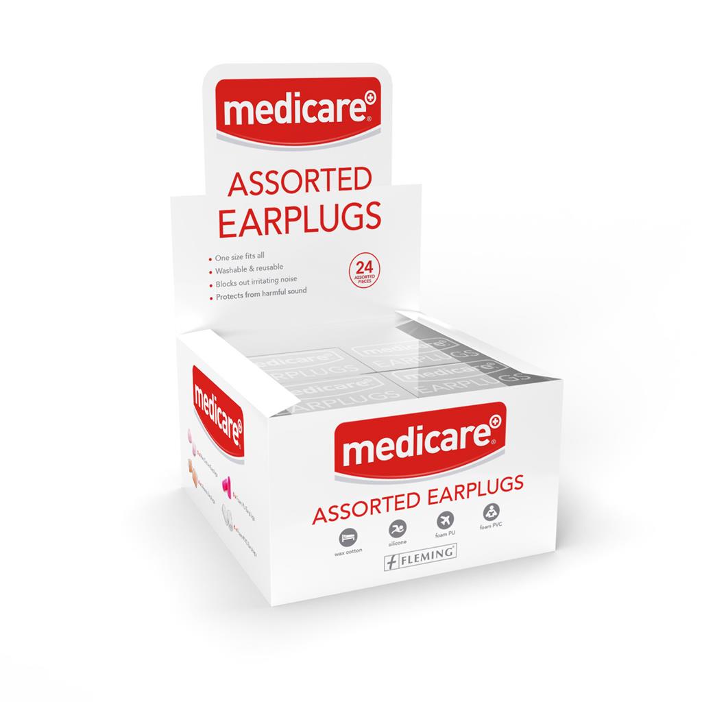MEDICARE ASSORTED EAR PLUGS  (PACK OF 24)