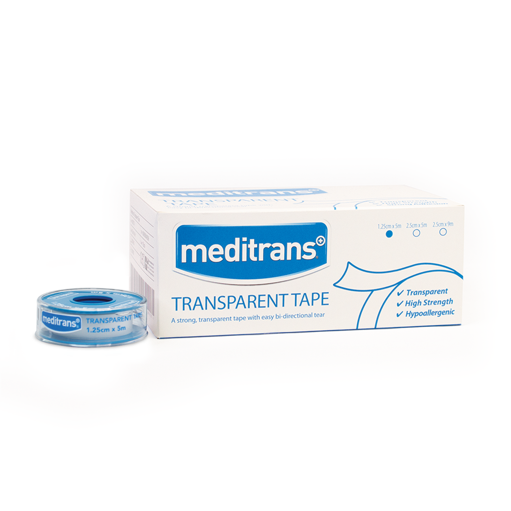 MEDITRANS TRANSPARENT TAPE 1.25CM X 5M