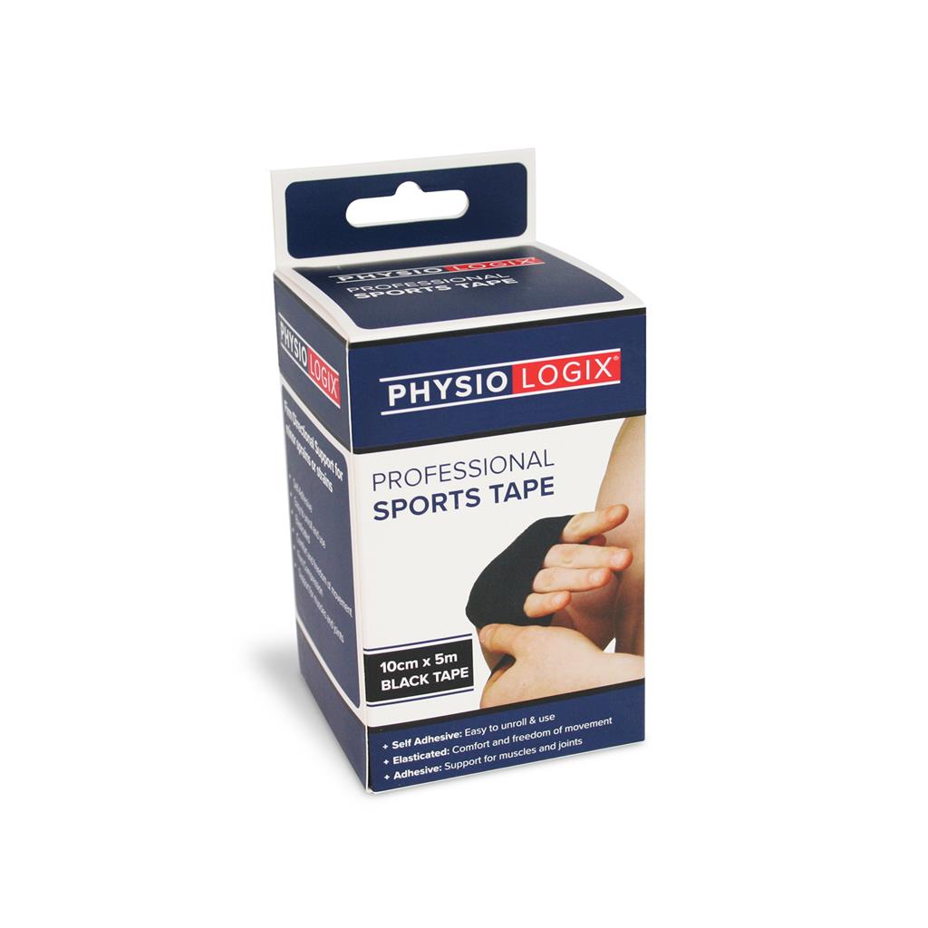 PHYSIOLOGIX SPORTS TAPE 10CM X 5M - BLACK