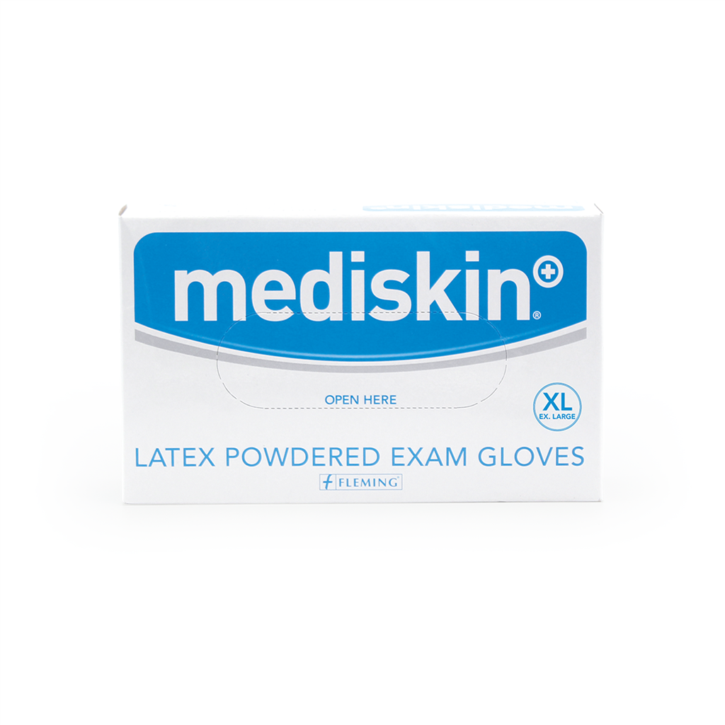 MEDISKIN LATEX GLOVES LIGHTLY POWDERED EX LARGE (95's)