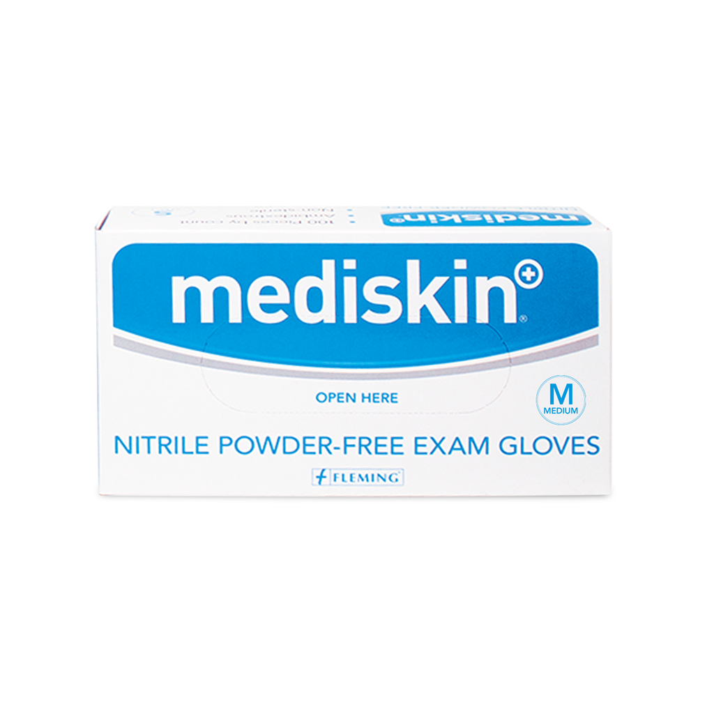 MEDISKIN POWDERFREE NITRILE GLOVES MEDIUM (100`s)