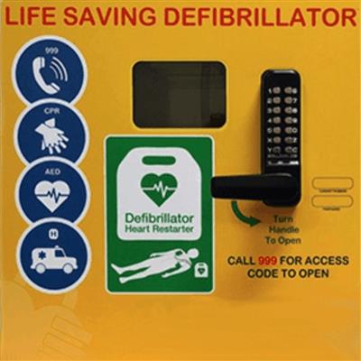 DEFIBRILLATOR 1000 MILD STEEL CABINET WITH KEYPAD LOCK, HEATER AND LED LIGHT