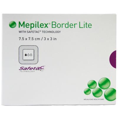 MEPILEX LITE BORDERED SILICONE FOAM DRESSING 7.5 X 7.5CM