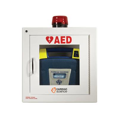 POWERHEART AED CABINET & STROBE LIGHT ALARM SECURITY ENABLE