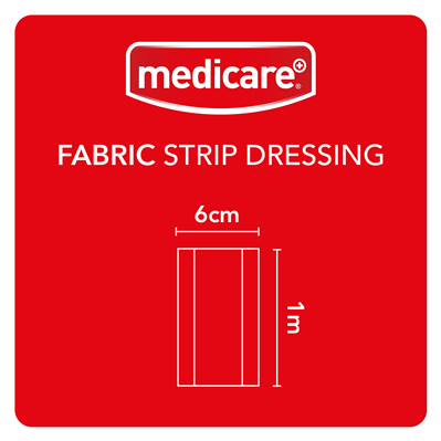 MEDICARE FABRIC STRIP 1M X 6CM (DISPLAY OF 10)