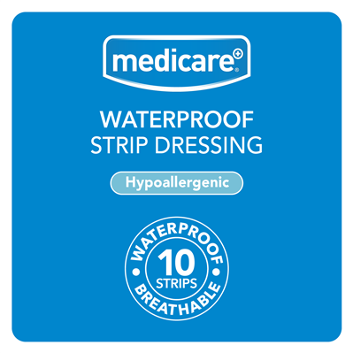 MEDICARE WATERPROOF STRIP 6CM X 10CM (DISPLAY OF 10)