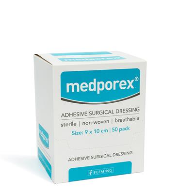 MEDPOREX ADHESIVE SURGICAL DRESSING 9X10CM (BOX OF 50)