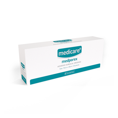 MEDPOREX ADHESIVE SURGICAL DRESSING 10X30CM (BOX OF 30)