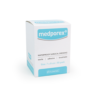 MEDPOREX WATERPROOF SURGICAL DRESSING 7X8CM (BOX OF 50)