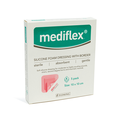 MEDIFLEX SILICONE FOAM DRESSING 10CM X 10CM (BOX OF 5)