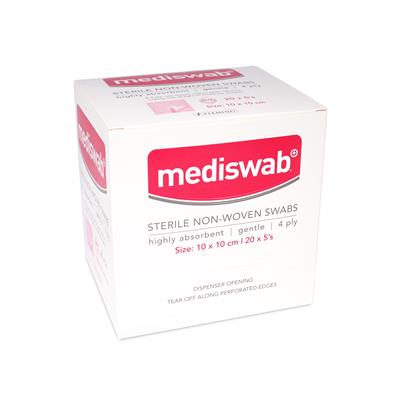 MEDISWAB STERILE NON WOVEN SWAB 5X5CM 20X5'S