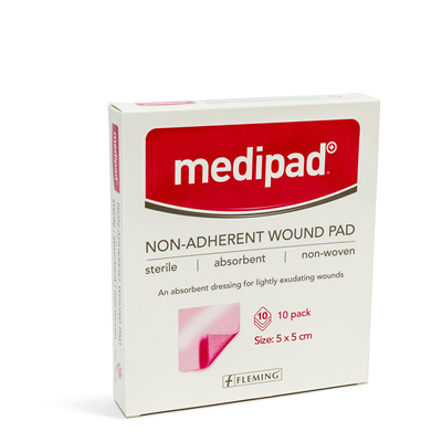 MEDIPAD STERILE NON ADHERENT PAD 5X5CM (BOX OF 10)
