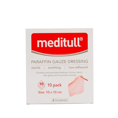 MEDITULL PARAFIN GAUZE DRESSING 10*10CM (BOX OF 10)