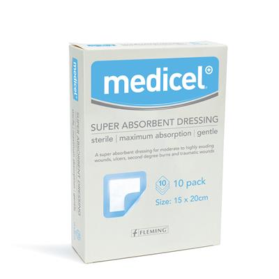 MEDICEL SUPER ABSORBENT PAD 15CM X 20CM (BOX OF 10)