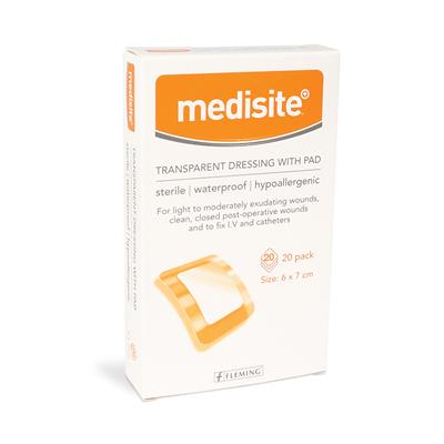 MEDISITE TRANSPARENT ISLAND DRESSING 6 X 7CM (BOX OF 20)