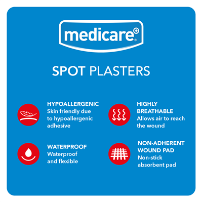 MEDICARE WATERPROOF SPOT PLASTERS 100'S