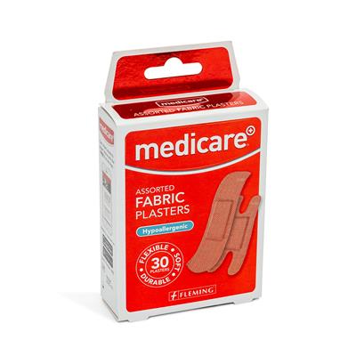 MEDICARE FABRIC ASSORTED PLASTERS 30'S (DISPLAY OF 10)