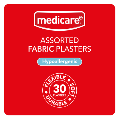 MEDICARE FABRIC ASSORTED PLASTERS 30'S (DISPLAY OF 10)