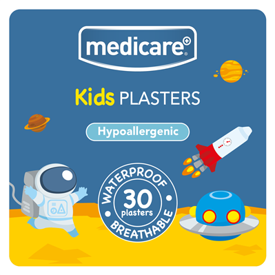 MEDICARE WATERPROOF KIDS PLASTERS 30`S (FUN SPACESHIP) (DISPLAY OF 10)