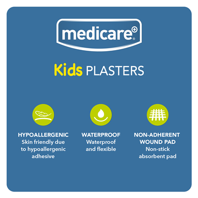 MEDICARE WATERPROOF KIDS PLASTERS 30`S (FUN SPACESHIP) (DISPLAY OF 10)